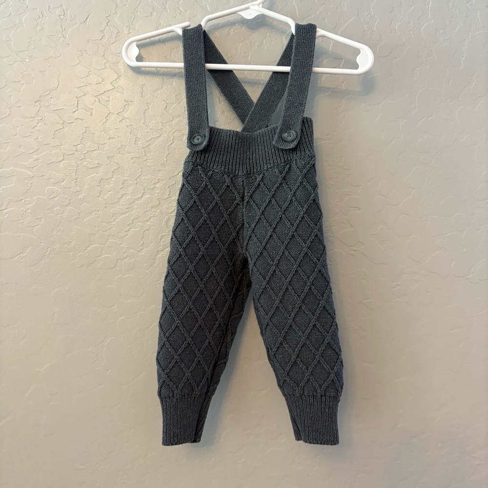 Jamie Kay ben pant 100% cotton knit suspender overalls washed denim 0-3 months